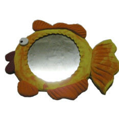 물고기거울작품2(가로25.5cm세로18.5cm원거울13cm)