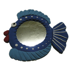물고기거울작품1(가로25.5cm세로18.5cm원거울13cm)