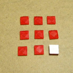 TL /1번/사각 타일비즈/1cm*1cm/빨강/100개