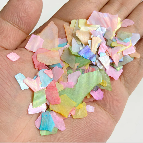 천연자개큰조각 레진아트 자개공예 6색1통 크기3mm~8mm